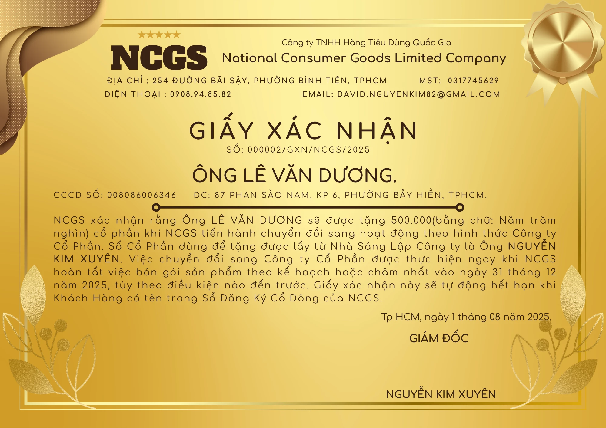 Nhà Sáng Lập Chuỗi Nhà Hàng Cơm Mì Udon KATSU, Ông Lê Văn Dương Chính Thức Trở Thành Cổ Đông Của NCGS